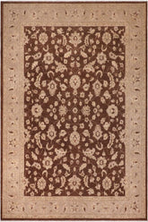 handmade Traditional Kafkaz Brown Lt. Gray Hand Knotted RECTANGLE 100% WOOL area rug 9 x 12